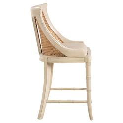 Aspyn Coastal Beige Performance Cane Counter Stool|