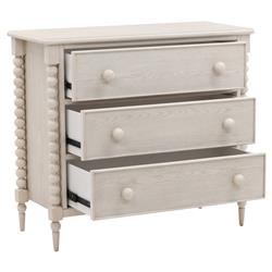 Calypso Updated Traditional Whitewash Oak Bobbin Dresser|