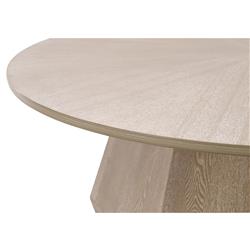 Courtney Modern Classic Natural Grey Wood Round Coffee Table|