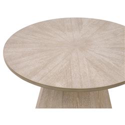 Courtney Modern Classic Natural Grey Wood Round Pedestal Side End Table|