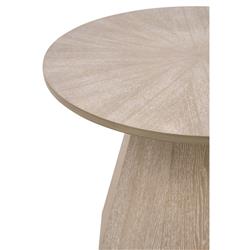 Courtney Modern Classic Natural Grey Wood Round Pedestal Side End Table|