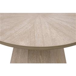 Courtney Modern Classic Natural Grey Wood Round Pedestal Side End Table|