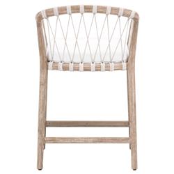 Finn Coastal Beach Natural Grey Wood Pearl Performance Seat Counter Stool|