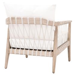 Finn Coastal Beach Natural Grey Wood Pearl White Performance Occasional Chair|