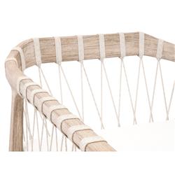 Finn Coastal Beach Natural Grey Wood Pearl White Performance Occasional Chair|