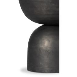 Malia Industrial Loft River Grey Marble Top Aluminum Round End Table|