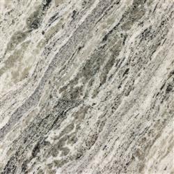 Malia Industrial Loft River Grey Marble Top Aluminum Round End Table|