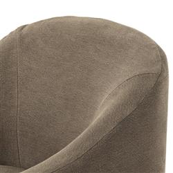 Desiree Modern French Coffee Brown Slipcover Dining Arm Chair|