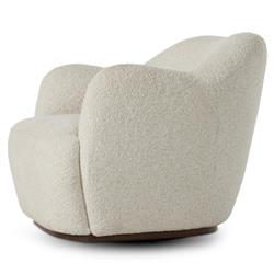 Justine Modern Classic Off White Swivel Barrel Chair|