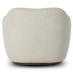 Justine Modern Classic Off White Swivel Barrel Chair|