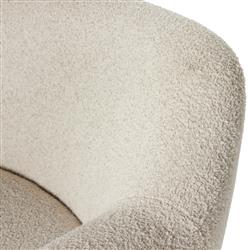 Justine Modern Classic Off White Swivel Barrel Chair|