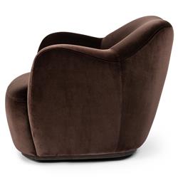 Justine Modern Classic Cocoa Brown Swivel Barrel Chair|