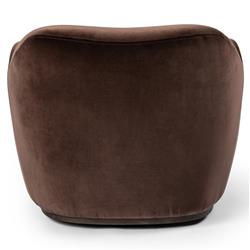 Justine Modern Classic Cocoa Brown Swivel Barrel Chair|