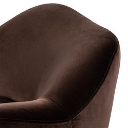 Justine Modern Classic Cocoa Brown Swivel Barrel Chair|
