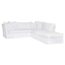 Cisco Home Seda Coastal Denim White Slipcovered Sectional Sofa - Left Arm Facing|