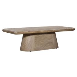 Mara Coastal Beach Natural Brown Acacia Wood Rectangular Coffee Table|