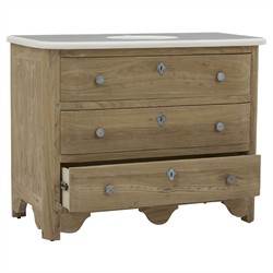 Priya French Country Marble Reclaimed Pine Vanity Sink - 48"|