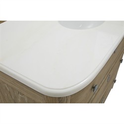 Priya French Country Marble Reclaimed Pine Vanity Sink - 48"|