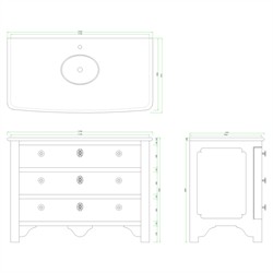 Priya French Country Marble Reclaimed Pine Vanity Sink - 48"|