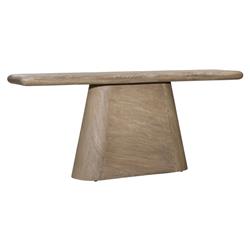Mara Coastal Beach Natural Brown Acacia Wood Console Table|