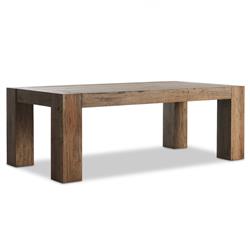 Oliver Rustic Lodge Brown Oak Rectangular Dining Table - Small - 86"W|