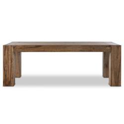 Oliver Rustic Lodge Brown Oak Rectangular Dining Table - Small - 86"W|
