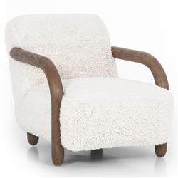 Waverly Modern Classic Off White Faux Shearling Arm Chair|