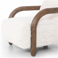 Waverly Modern Classic Off White Faux Shearling Arm Chair|