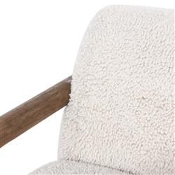 Waverly Modern Classic Off White Faux Shearling Arm Chair|