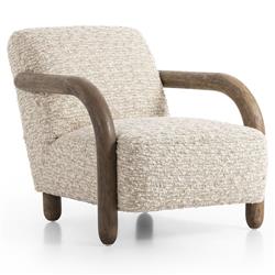 Waverly Modern Classic Beige Faux Shearling Arm Chair|