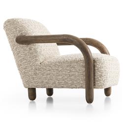 Waverly Modern Classic Beige Faux Shearling Arm Chair|