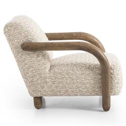 Waverly Modern Classic Beige Faux Shearling Arm Chair|