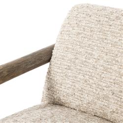 Waverly Modern Classic Beige Faux Shearling Arm Chair|