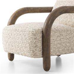 Waverly Modern Classic Beige Faux Shearling Arm Chair|