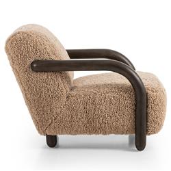 Waverly Modern Classic Brown Faux Shearling Arm Chair|