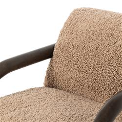 Waverly Modern Classic Brown Faux Shearling Arm Chair|