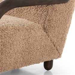 Waverly Modern Classic Brown Faux Shearling Arm Chair|