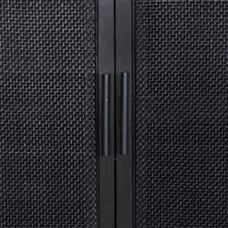 Corazon Global Bazaar Woven Black Cane Black Wash Mango Wood Sideboard|