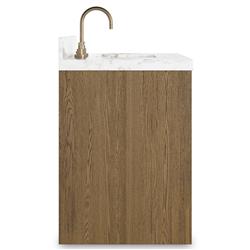 Allissa Modern Classic Carrara Marble Natural Oak Vanity Sink - 36"|
