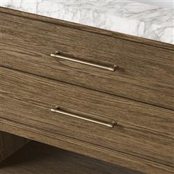 Allissa Modern Classic Carrara Marble Natural Oak Vanity Sink - 36"|