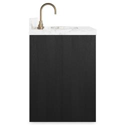Allissa Modern Classic Carrara Marble Black Oak Vanity Sink - 36"|