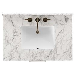 Allissa Modern Classic Carrara Marble Black Oak Vanity Sink - 36"|