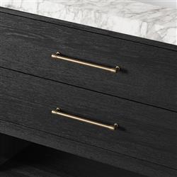 Allissa Modern Classic Carrara Marble Black Oak Vanity Sink - 36"|