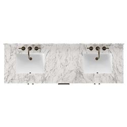 Allissa Modern Classic Carrara Marble Black Oak Double Vanity Sink - 72"|