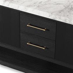 Allissa Modern Classic Carrara Marble Black Oak Double Vanity Sink - 72"|