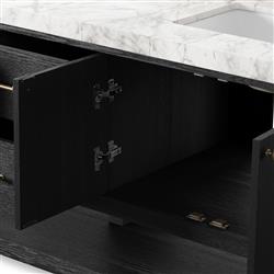 Allissa Modern Classic Carrara Marble Black Oak Double Vanity Sink - 72"|