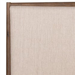 Genesis Rustic Lodge Brown Oak Beige Upholstered Bed - Queen|