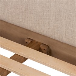 Genesis Rustic Lodge Brown Oak Beige Upholstered Bed - Queen|