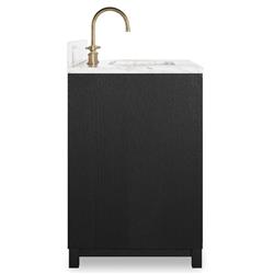 Cynthia Modern Classic Carrara Marble Black Oak Vanity Sink - 36"|