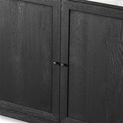 Cynthia Modern Classic Carrara Marble Black Oak Wide Vanity Sink - 48"|